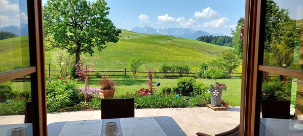 Kaiserblick 5 Zwei-Raum-Appartement mit großer Terrasse-Terassenblick im Gästehaus Kaiserwinkl