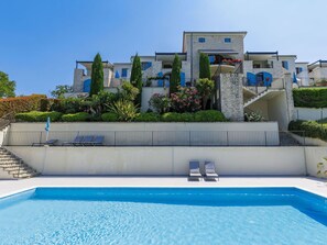 Blau, Wohngebiet, Urban Design, Estate, Schwimmbad, Landscaping, Resort, Villa, Garten, Schatten