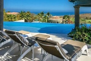 Lounging by the pool