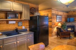 Here is a side view from the kitchen to the living room