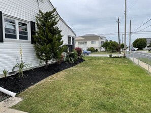Long side yard on our corner lot!