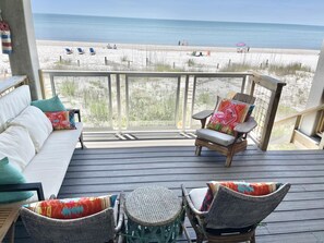 Sea Shanty’s carport offers a perfect spot to relax & enjoy this gorgeous view! 