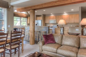 The wood beams make this home feel cozy | Main Level