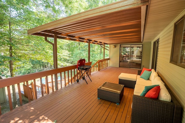 Deck with outside seating area 