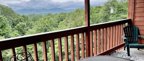 1 of 3 large balconies with mountain views!