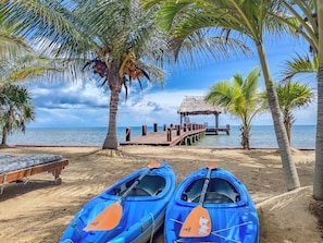 Kayaks on the beach