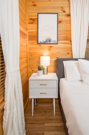 Modern accents throughout the cabin.