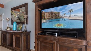 Entertainment center in the living room.