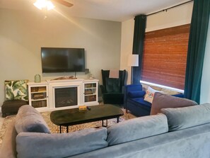 Living room with smart TV