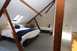 Bedroom 3: family ensuite, 1 double + 2 single beds