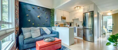 Living room with open concept kitchen 