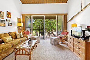 Sofa converts to a Queen size bed for additional guests