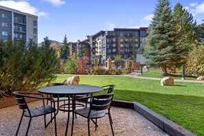 Private patio with outdoor seating