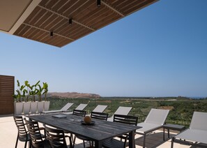 Outdoor dining area for culinary moments.