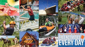 Receive $745 worth of attraction tickets for each day of your stay plus check-out day.   12 attractions as shown here = 15 tickets each day.  Text "comfort" to 94479 to learn more