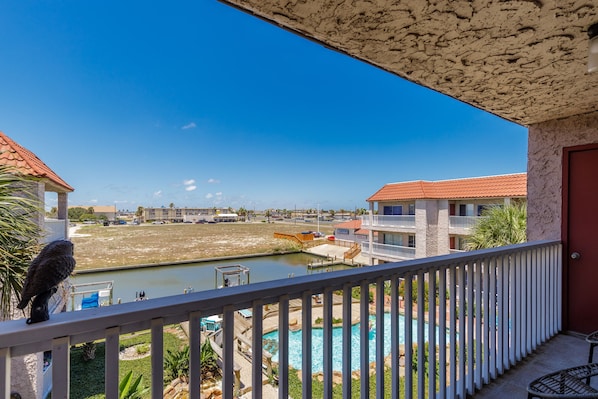Private balcony off the third floor with a beautiful view of the canal waters
