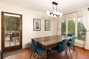 Dining room off of the kitchen and living area on the main level of the home.