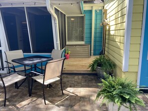 Quiet outdoor eating area