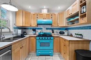 Butcher block top and fully loaded!