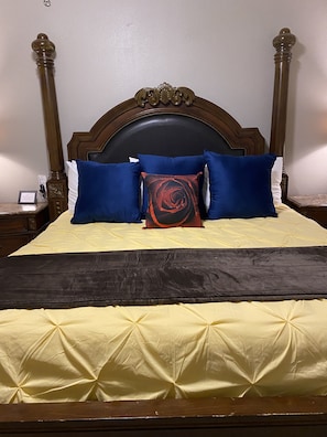 Belle inspired master suite King bedroom on first floor, with smart TV