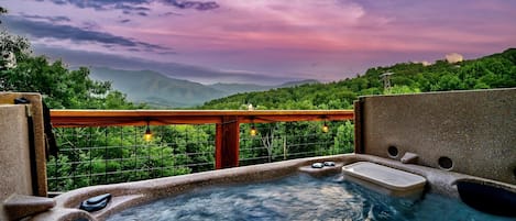 Fantastic view from the private hot tub!