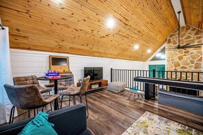 Loft with Arcade, shuffleboard, and SMART TV with free YouTube TV access
