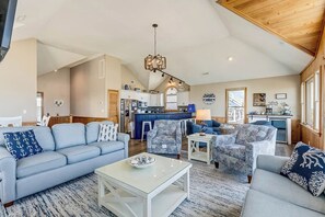 Top-Level Living Room with Deck Access