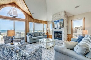 Top-Level Living Room with Deck Access