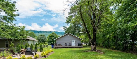 Large level fenced in backyard your pets will enjoy