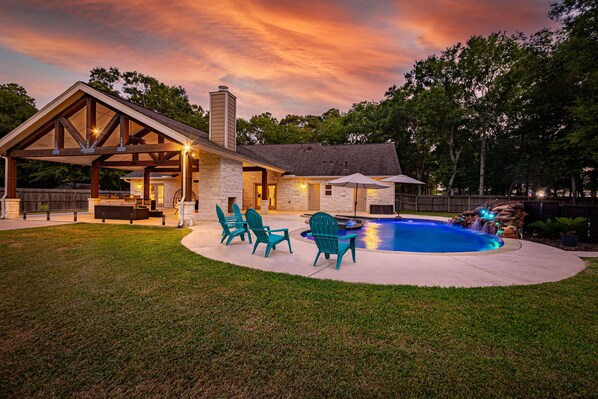 Pool and Patio inside the 1-acre Courtyard