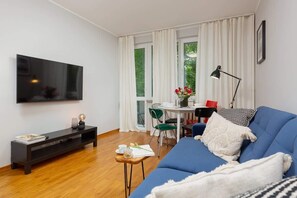 Modern TV in the apartment. 