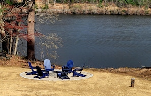 Firepit overlooking the lake.