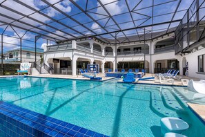 Swim-up bar in pool seating