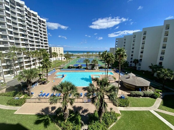 Beachside balcony view