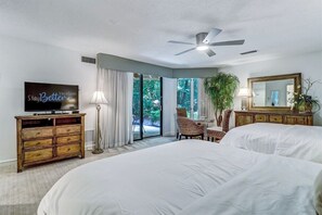 TV, Dresser and Access to Private Patio