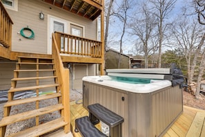 Exterior | Private Hot Tub | Lake Views