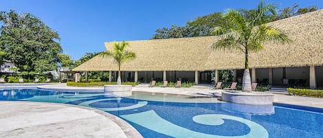 Time to relax with family and friends and take a dip in one of the pools