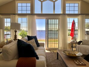 Living & dinning room have sliding doors that open onto the large deck 