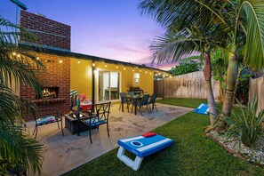 Covered patio and activities