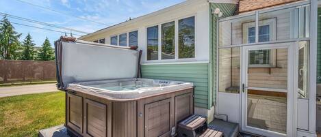 Soak and socialize with the family in our hot tub!