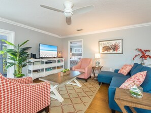 Living room with cable TV