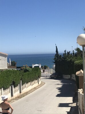 Short walk to Masala Indian restaurant and la Cala blue flag beach 🏖 from house