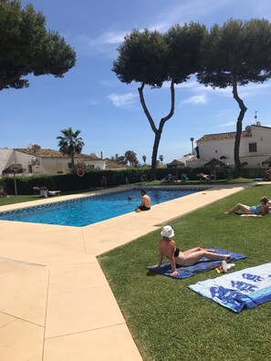 Summer scene at saltwater pool 