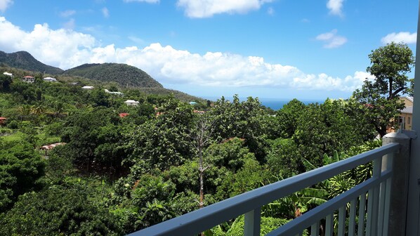 Vues sur mer, jardin  et monts Caraïbes 