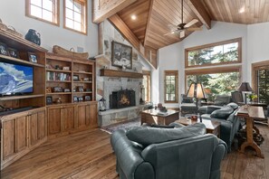 Indoors, Living Room, Furniture, Entertainment Center, Hardwood