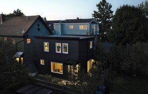 The guest house is your own separate place, tucked in among trees on Munjoy Hill