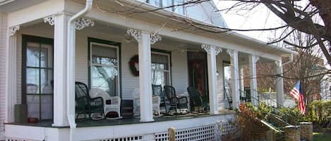 Great Front Porch on Main Street for Sitting & Relaxing. 