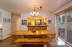 Dining room with deck adjacent