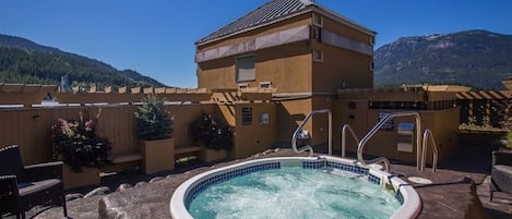 There is a wonderful communal hot tub on the roof!