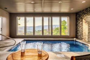 Enjoy a swim in our indoor pool with a gorgeous view of the mountain landscape!